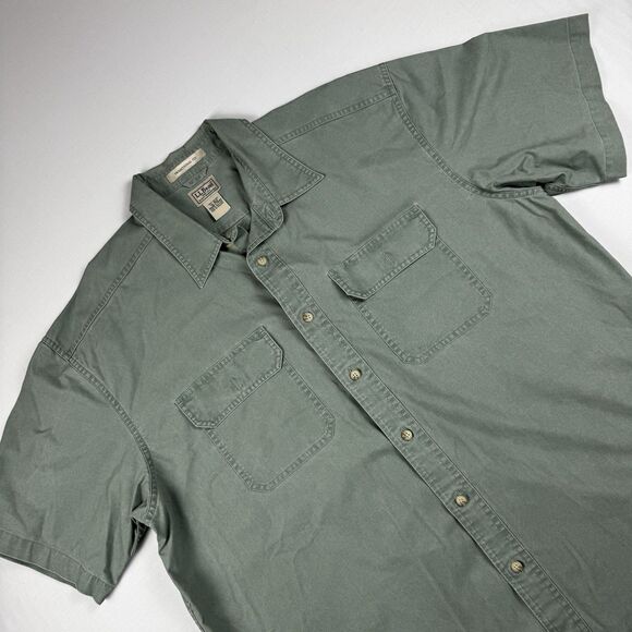 L.L. Bean Other - LL Bean Sunwashed Canvas Traditional Fit Green Short-Sleeve Shirt Mens XL